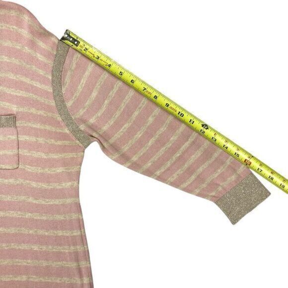 Calvin Klein Sweater Womens M Pink White Striped Layered Look Casual Pull Over - Picture 16 of 16